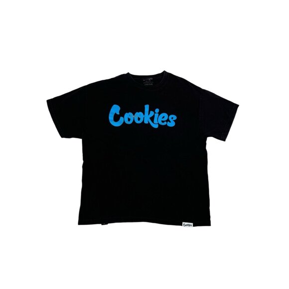 Cookies T-Shirt Size XL Black Blue OG Spell Out Logo - Picture 1 of 7